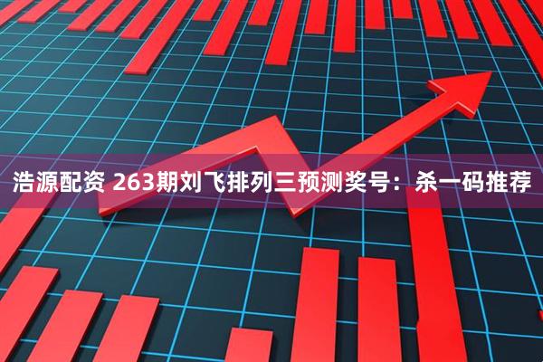 浩源配资 263期刘飞排列三预测奖号：杀一码推荐