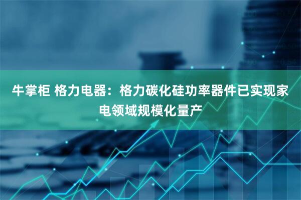 牛掌柜 格力电器：格力碳化硅功率器件已实现家电领域规模化量产