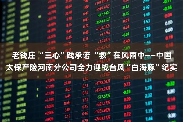 老钱庄 “三心”践承诺 “救”在风雨中——中国太保产险河南分公司全力迎战台风“白海豚”纪实